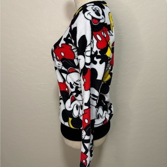 Disney Mickey Mouse Graphic Long Sleeve Crew Neck Plush Soft Sweatshirt Size M - Picture 3 of 11